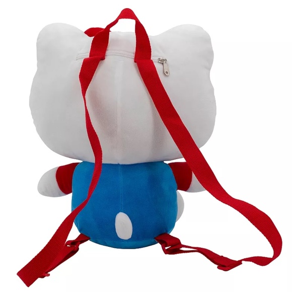 Sanrio Hello Kitty Plush Backpack with Red and Blue Accents NWT - Picture 6 of 8